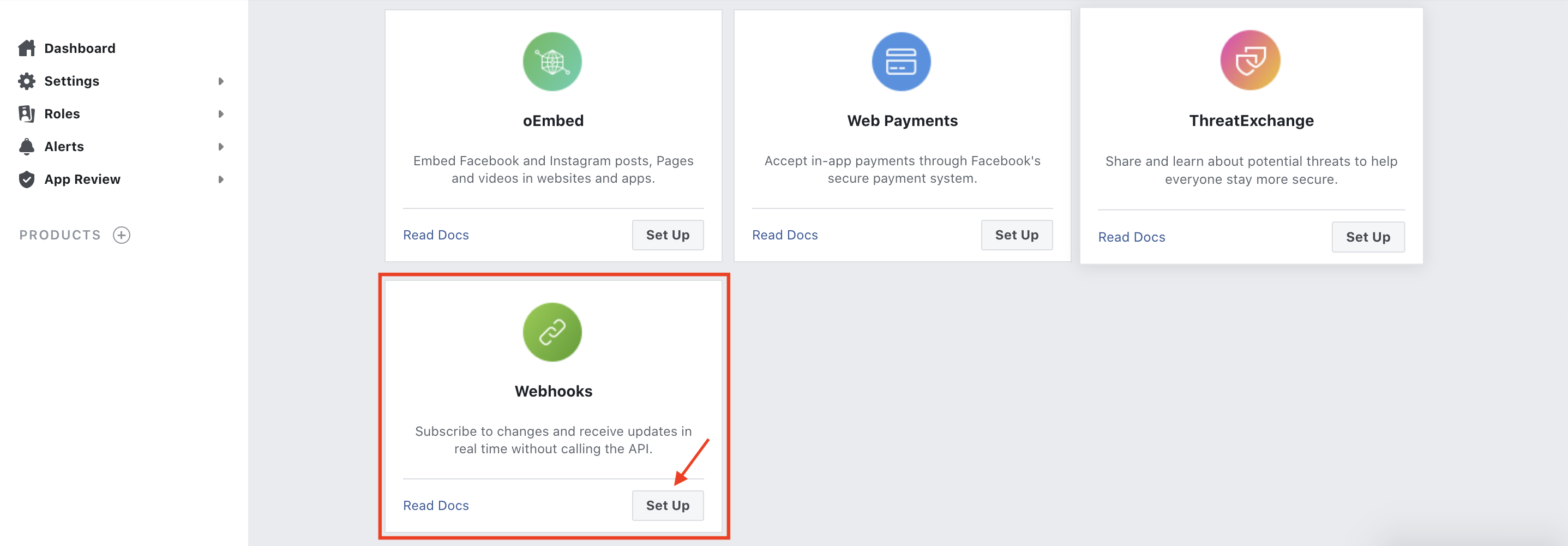 Facebook webhook add product