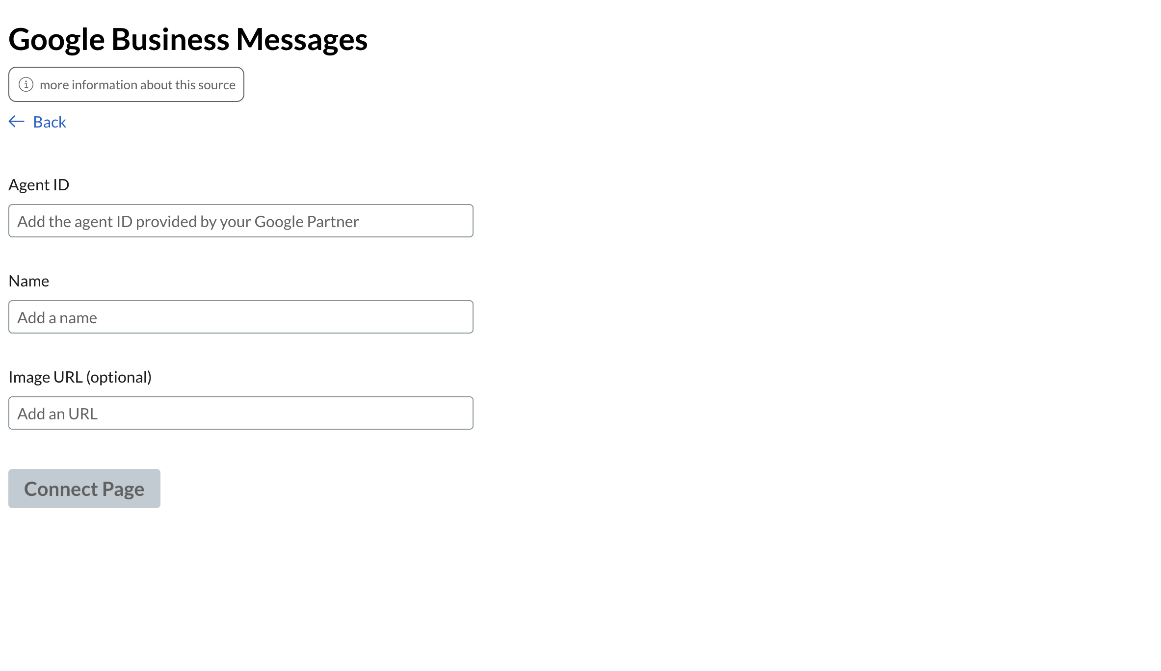 Google Business Messages connect form